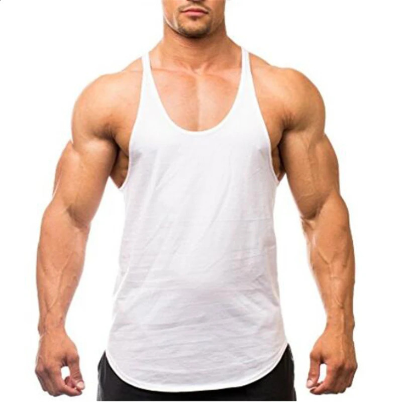 Muscle Guys Gym Clothing Bodybuilding Stringer Tank Top Men Cotton Vest Y Back Sleeveless Shirt Sports Singlets Workout Tanktop 250527