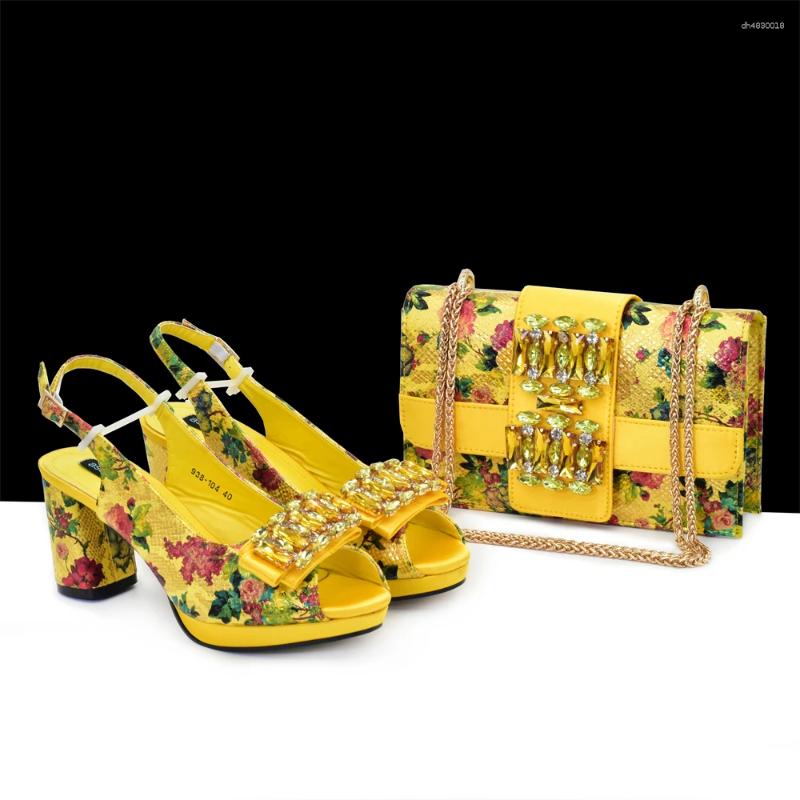 Dress Shoes Women Nigerian Italian And Bags Set Decorated With Rhinestone Shoe For Wedding Luxury Party Pumps