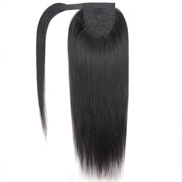 Human 100% Hair Ponytail Straight Wrapped Around