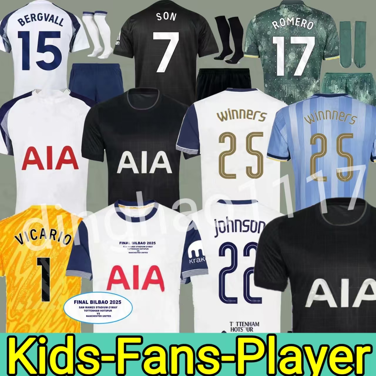 24 25 26 SON fans player Soccer Jerseys 2025 2026 jersey Football shirt ROMERO VAN DE VEN KULUSEVSKI MADDISON VICARIO Johnson GRAY BERGVALL final Winners