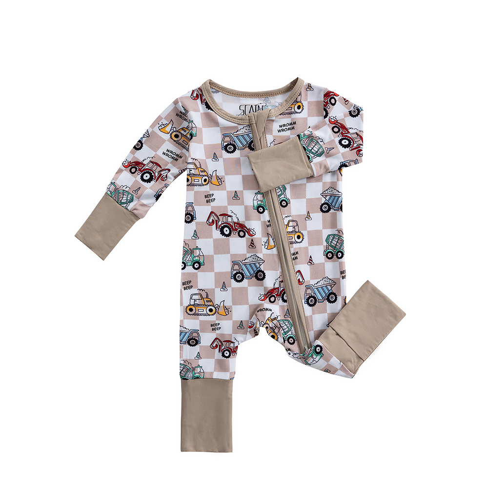 Hot Wholesale Toddler Pajamas Zipper Air Conditioning Clothing Baby Cartoon Printed One-piece Newborn Clothing