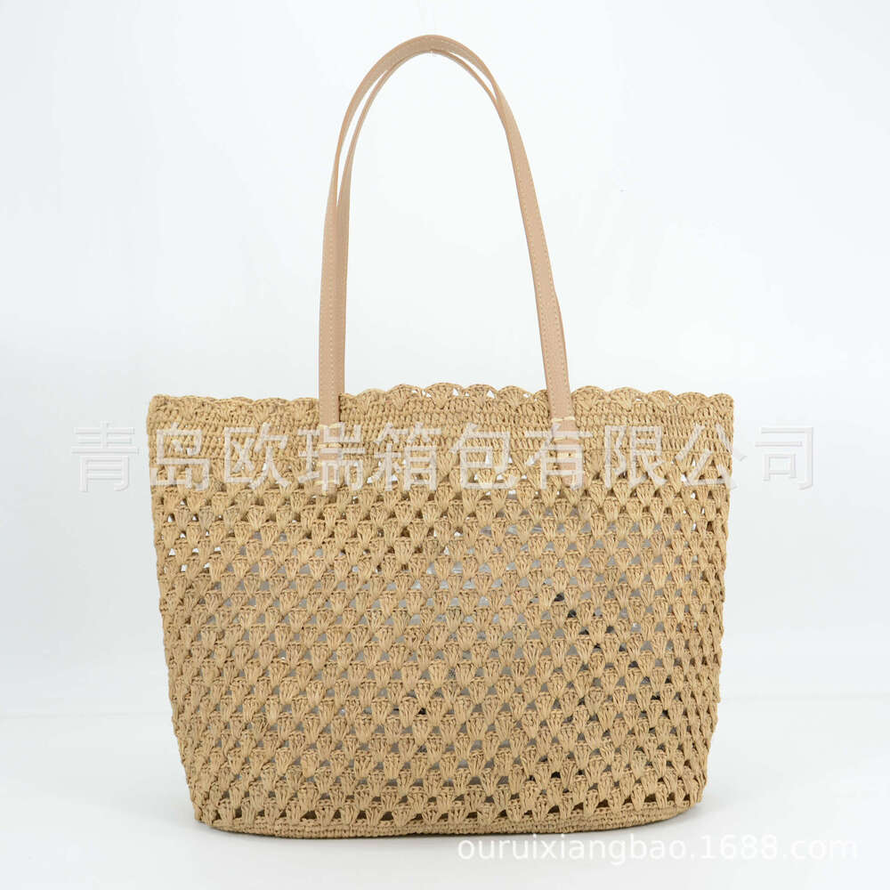 Tote Bag Leather Bag New Handheld Spring Summer Natural Raffia Handbag Vacation Beach Woven Women S Bag Shoulder Bag