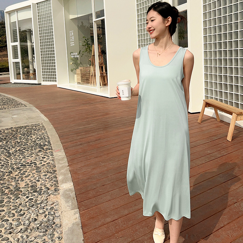 D114 Summer women's breathable quick-drying vest dress female temperament long skirt slim high-end skirt