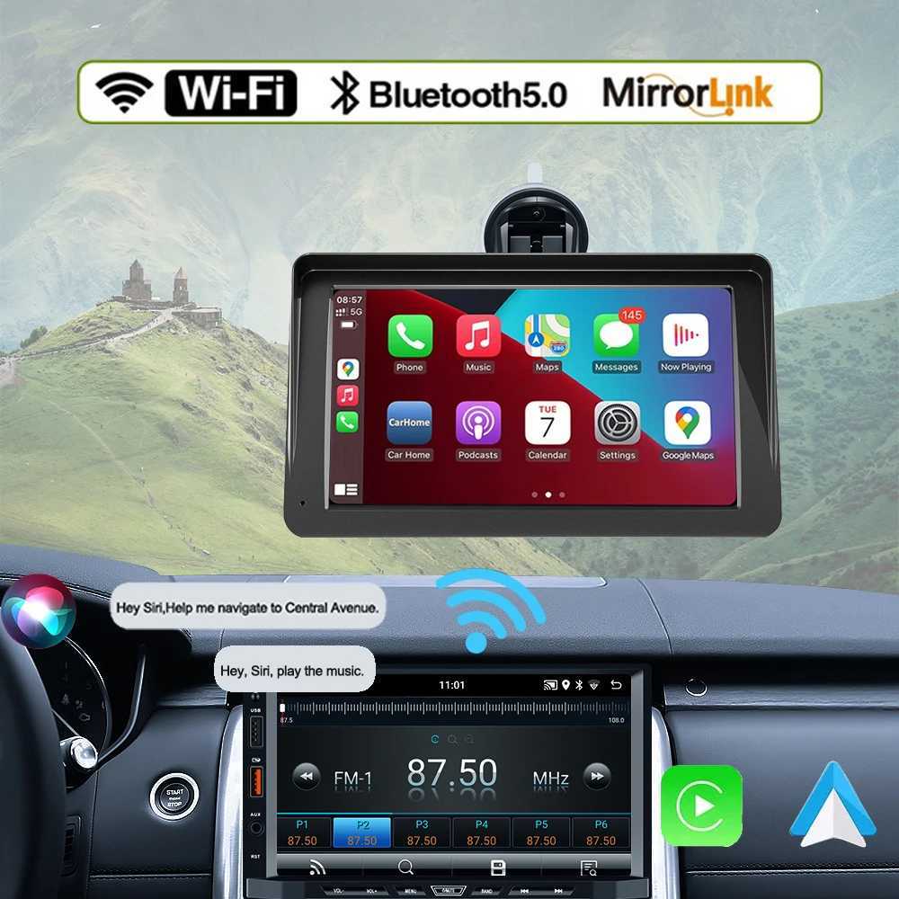 Car dvr 7inch Car Radio Multimedia Video Player Wireless CarPlay Android Auto Universal Car Touch Screen AUX Bluetooth 5.0 R250529