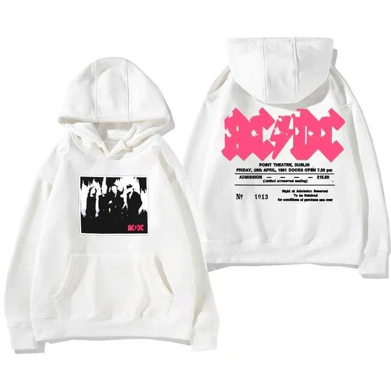 Trend European and American Hard Rock Metal Band ACDC Autumn and Winter Loose Velvet Hoodie Mens and Womens Coat Clothes W250530