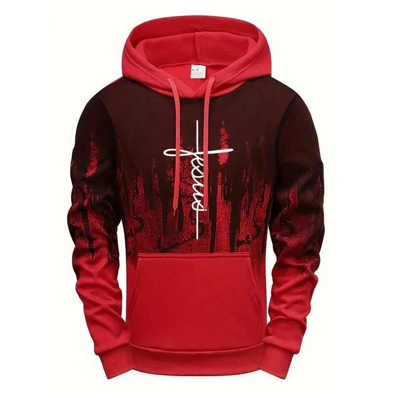 Faith Printed Hoodie for Men High Quality Hooded Long Sleeve Sweatshirts Fall Winter Daily Casual Sport Pullover 2025 Athleisure W250530
