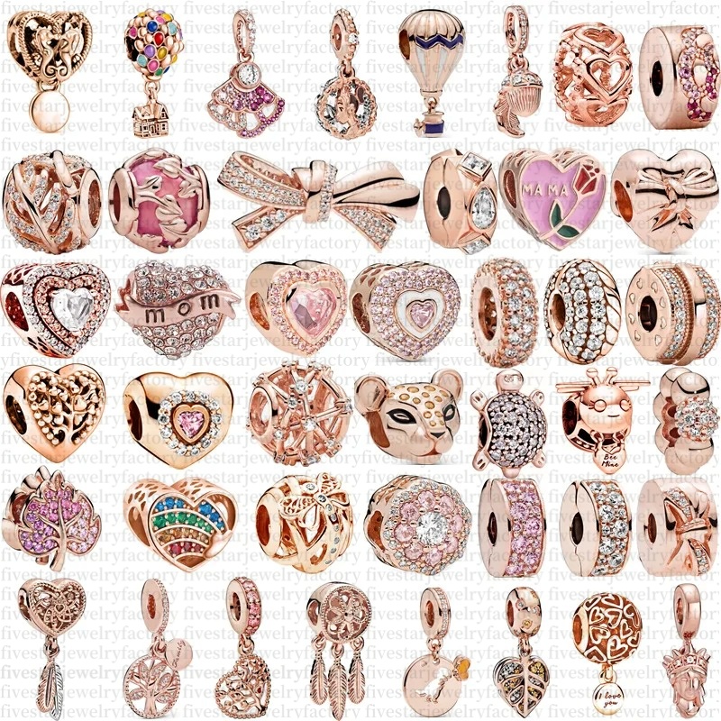 Charm designer charm 925 Silver Charms With Box Rose Gold Dream Chaser Flower Tree Balloon Beads Dangle Fashion Charms Set Pendant DIY Fine Beads Luxury Jewelry