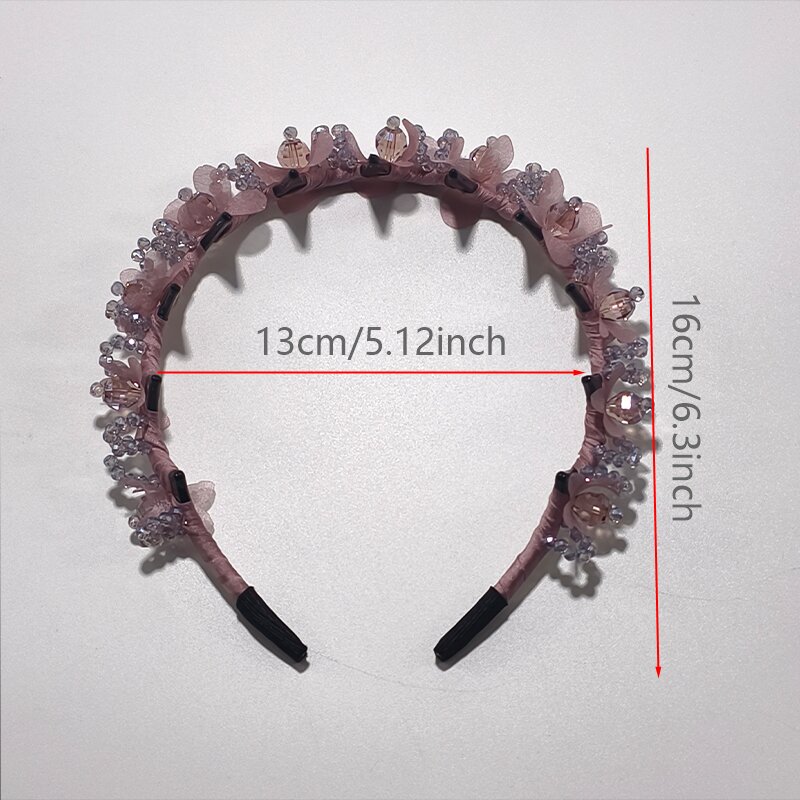 Chic Crystal-Inlaid Tulle Bandeau with Teeth Grip Perfect Romantic Accessory
