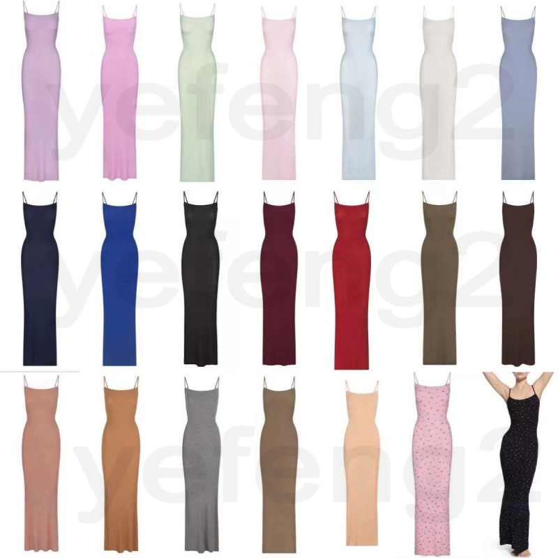 womens designer dresses skimss dress Spicy Girl Threaded Strap Dress for Women backless slimming hip hugging long skirt
