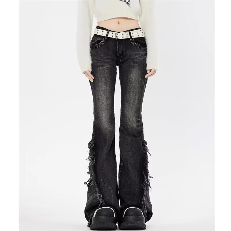 Ripped Jeans Women Pants Baggy Y2k Womens Wide American Vintage Shoujo Girl Style Jean Coquette Woman Clothing Pant 250530