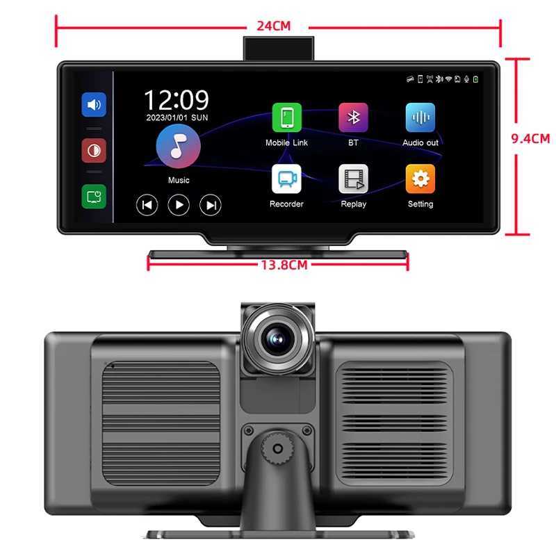Car dvr 4K AUX Car dvr Wireless Large Screen CarPlay Android Auto Dash Cam GPS Optinnal Rear Camera 24H Parking Monitoring R250529