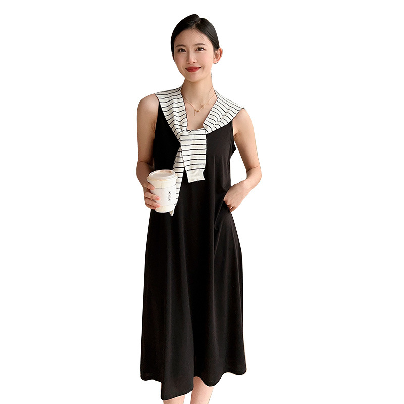 D114 Summer women's breathable quick-drying vest dress female temperament long skirt slim high-end skirt