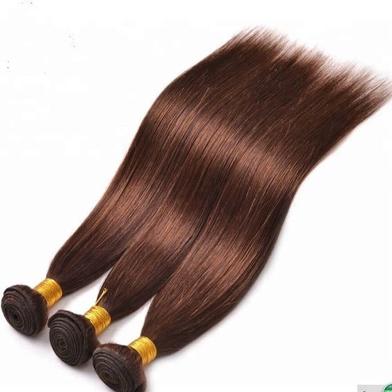 brown Chocolate straight bundle human hair Brown 4#
