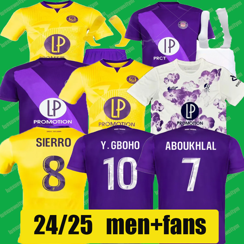 24 25 Toulouse soccer jerseys maillot de foot 2024 2025 NICOLAISEN BABICKA Y.GBOHO SIERRO ABOUKHLHL CISSOKO DALLINGA CASSERES Men kits football shirts uniform