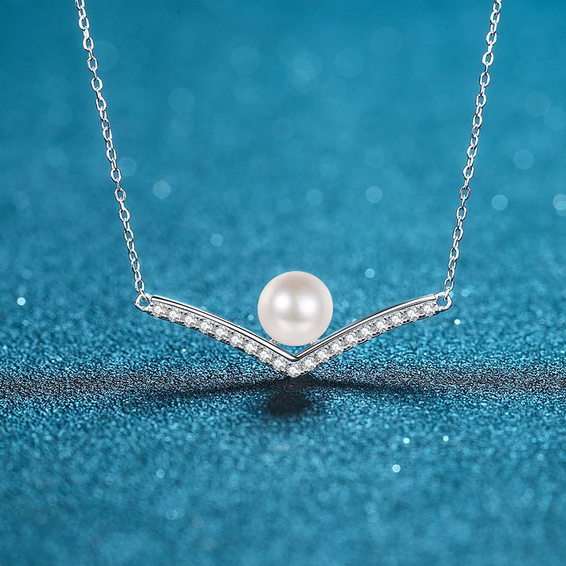 Sophisticated Choker Style Jewelry for Her: Platinum Toned Fine Chain Accented by Sparkling Cubic Zirconia Stones & Real Aquatic Gems