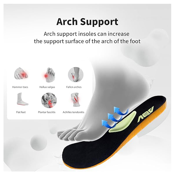 AOV Designer Shoes Wide Toe Box Shoes for Men Arch Support Walking Shoes Plantar Fasciitis Orthotic Tennis Sneakers