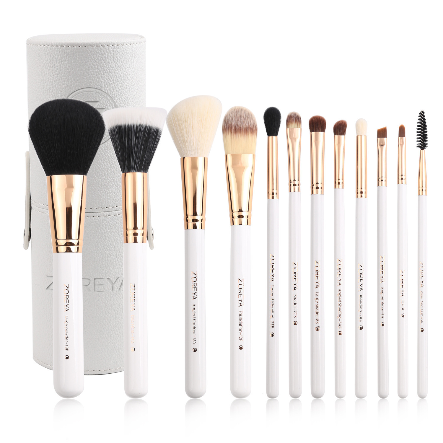 Zhuoerya Makeup Tools Concealer Brush Eyeshadow Foundation Blush Brush Tube Set 12-Piece Makeup Brush Set
