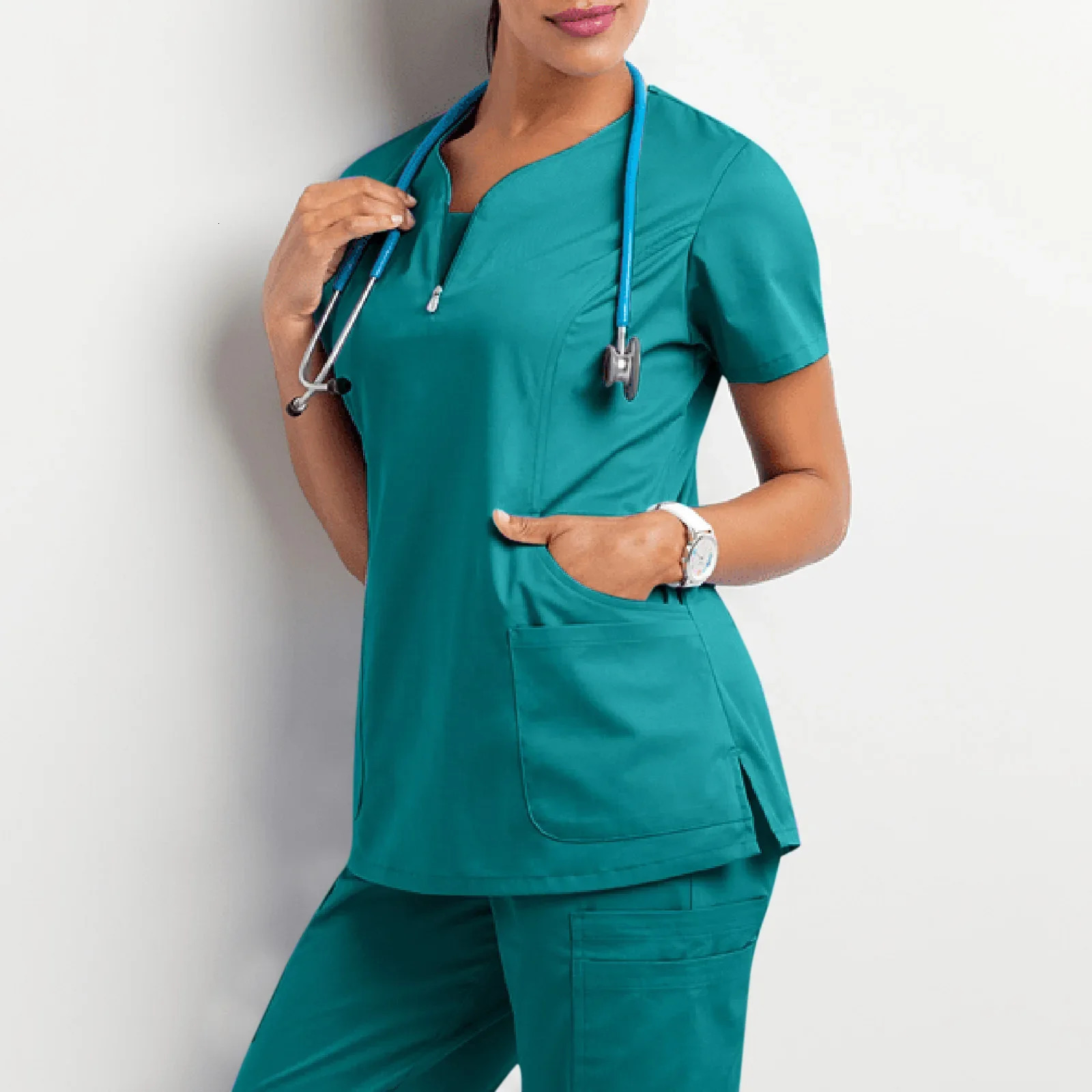 Surgery Room Short Sleeves Scrubs WomensTop T Workwear Nursing Isolation Clothing Work Uniform A 250530