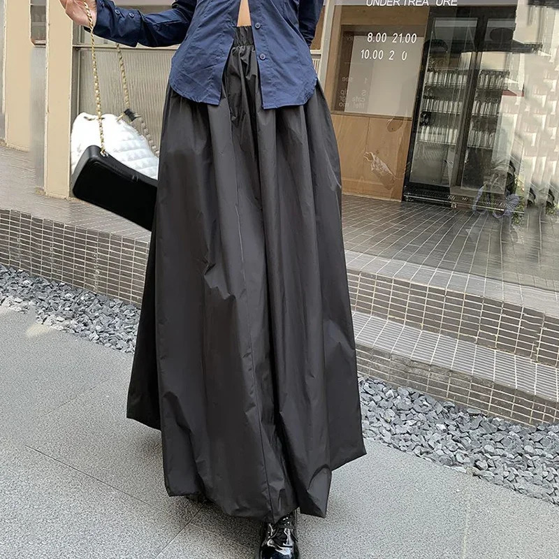 Fluffy Flower Bud Skirt Women Korean Fashion High Waist Long Skirts Woman Streetwear Solid Color Pleated Skirts Female 250527