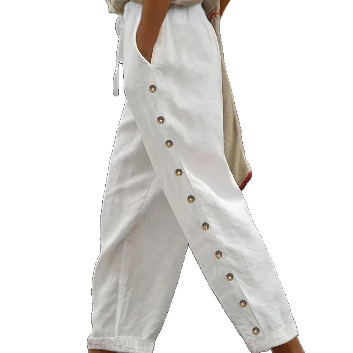 Autumn Product Womens Pants Elastic Waist Europe and America Cross border Loose Versatile Casual Nine Cent 250530