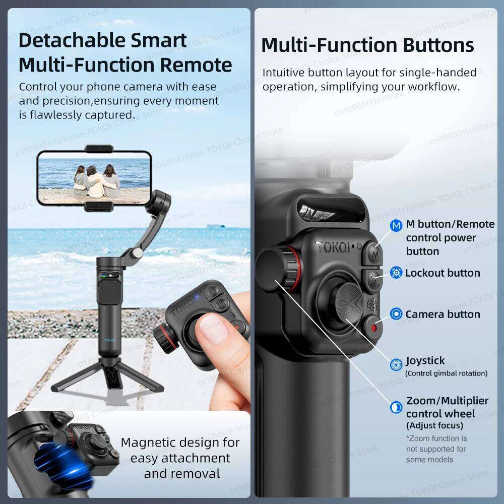 M02 New 3-Axis Handheld Gimbal Stabilizer Smartphone with Wireless Remote for iPhone Android Phone Face Tracking Tiktok Vlog