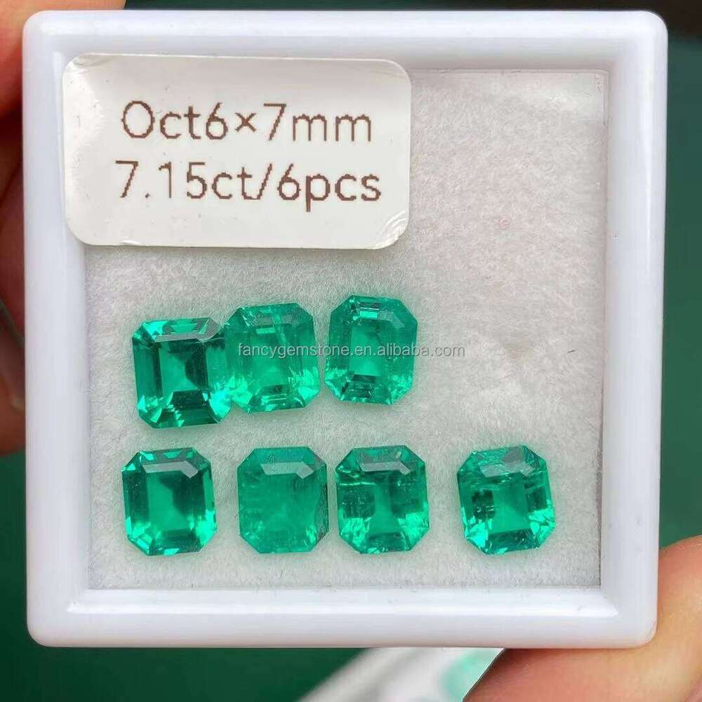Wuzhou GRC Certificate Loose Original Pure Colombian Hydrothermal Laboratory Created Growing Green Jadeite