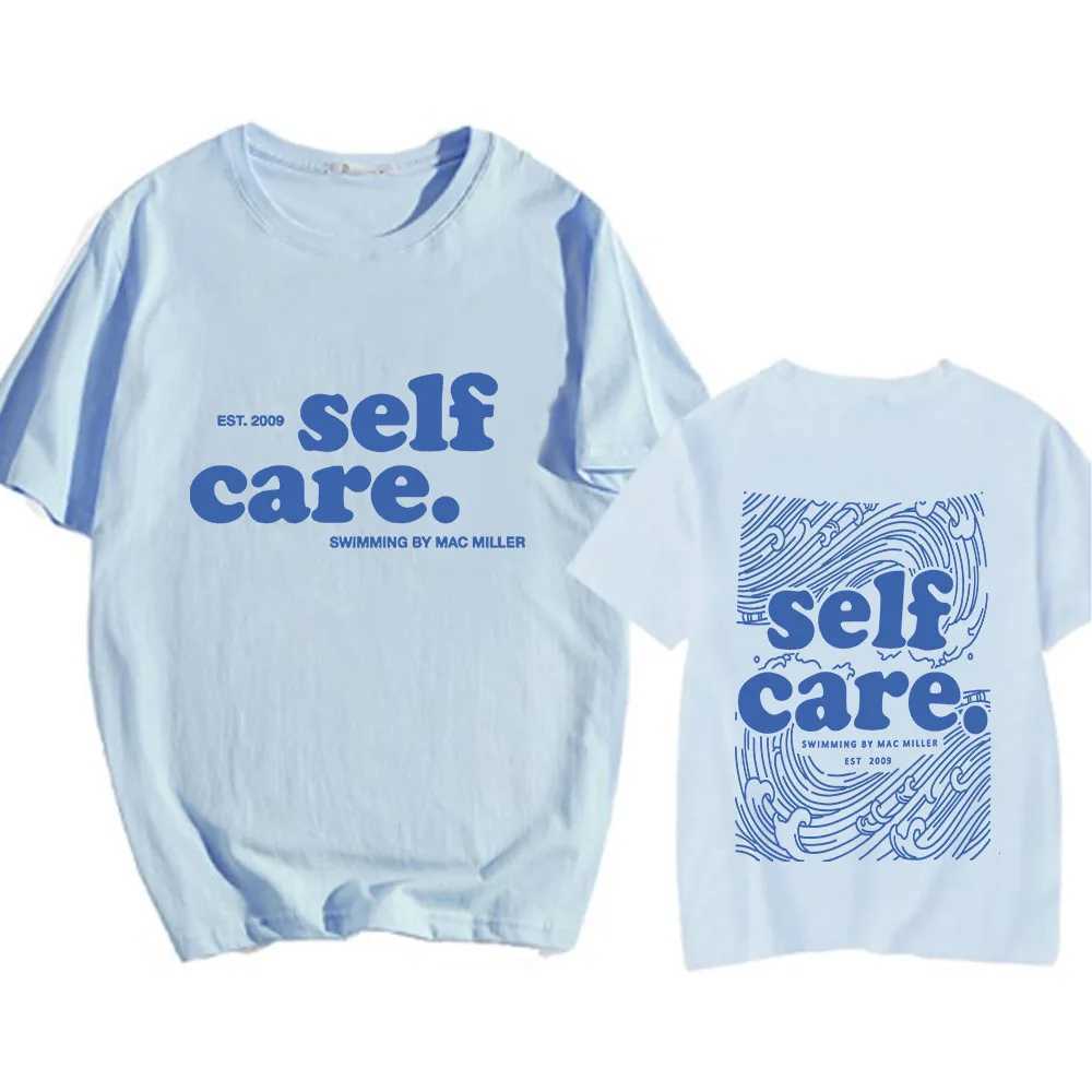 Macc Miller Self Care T-shirts Heavy Mental Casual Men Tee-shirt Short Sleeve Summer Spring Tshirts Hip Hop Streetwear ClothesC250530