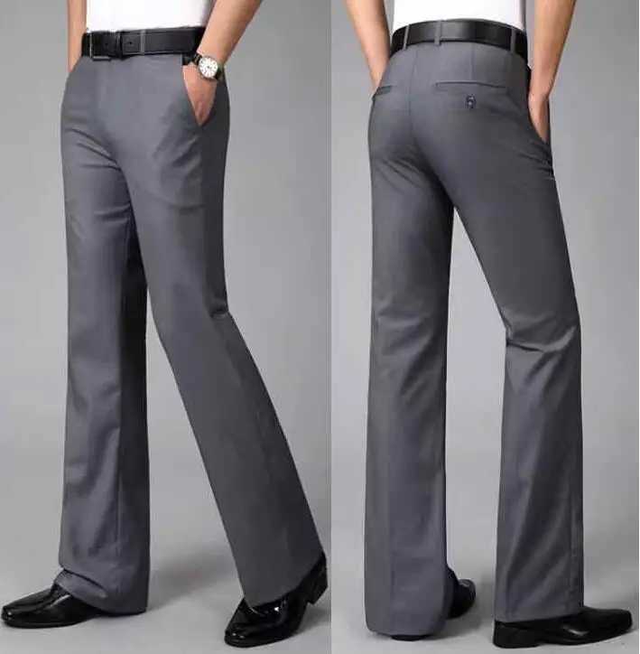 New Fashion Casual Flare Pants For Men Business Trousers Non Ironing Slim Fit Wide Leg Suits Pants Size 28-37 W250530 - view 3