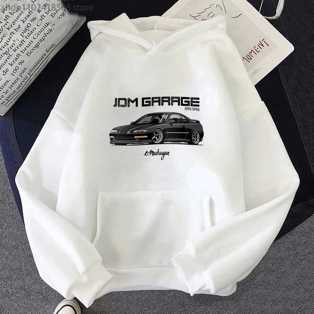 JDM Hoodie Men CRX Initial D Anime Sweatshirts Japan Car Print Streetwear Women Vintage O-Neck Winter Casual Harajuku Boy Tops W250530
