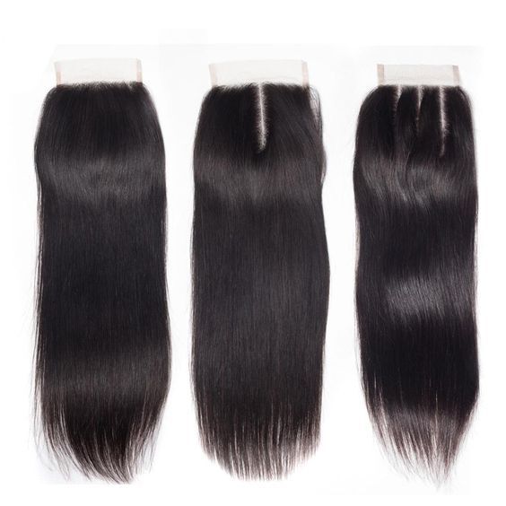 Transparent 4x4 Lace Hair Piece Real Human Hair Accessories Black
