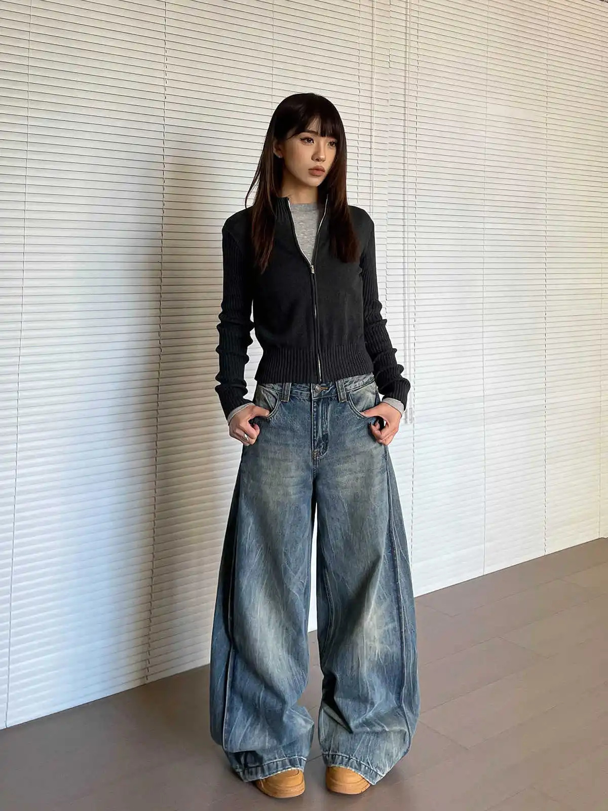 Womens Baggy Y2k Jeans Harajuku Denim Trousers Vintage Streetwear Japanese 2000s Style Oversize Jean Pants Trashy Clothes 250530