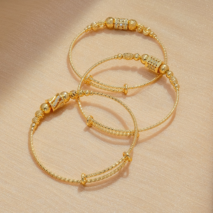 Wando 4pcs/lot Baby Bangles Gold Color Ethiopian Kids Exquisite Bracelet/Bangle Trendy African Arab Ramadan children's Jewelry CX200731