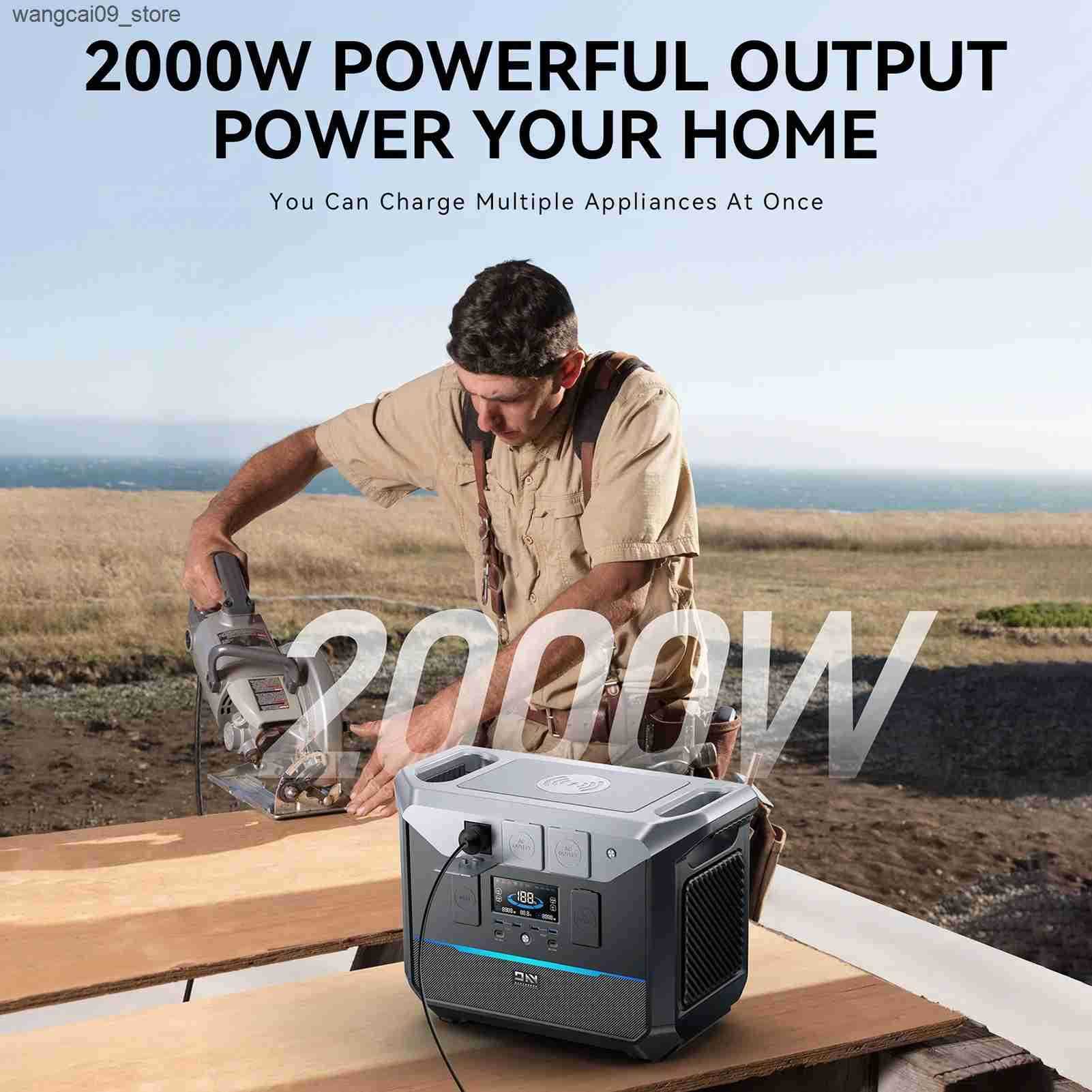 DaranEner NEO2000 Portable Power Station 2000W 2073.6Wh Capacity LiFePO4 Battery Emergency Mobile Solar Powered Generator for Ho z250530