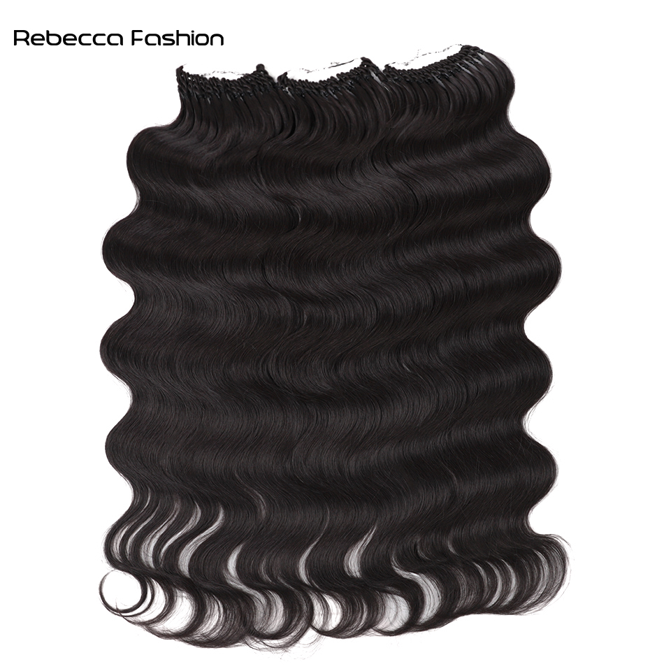 Rebecca Fashion Synthetic Hair 24inches 3PCS Body Wave Hair For Women Tresses Fake Hair Accessories Daily