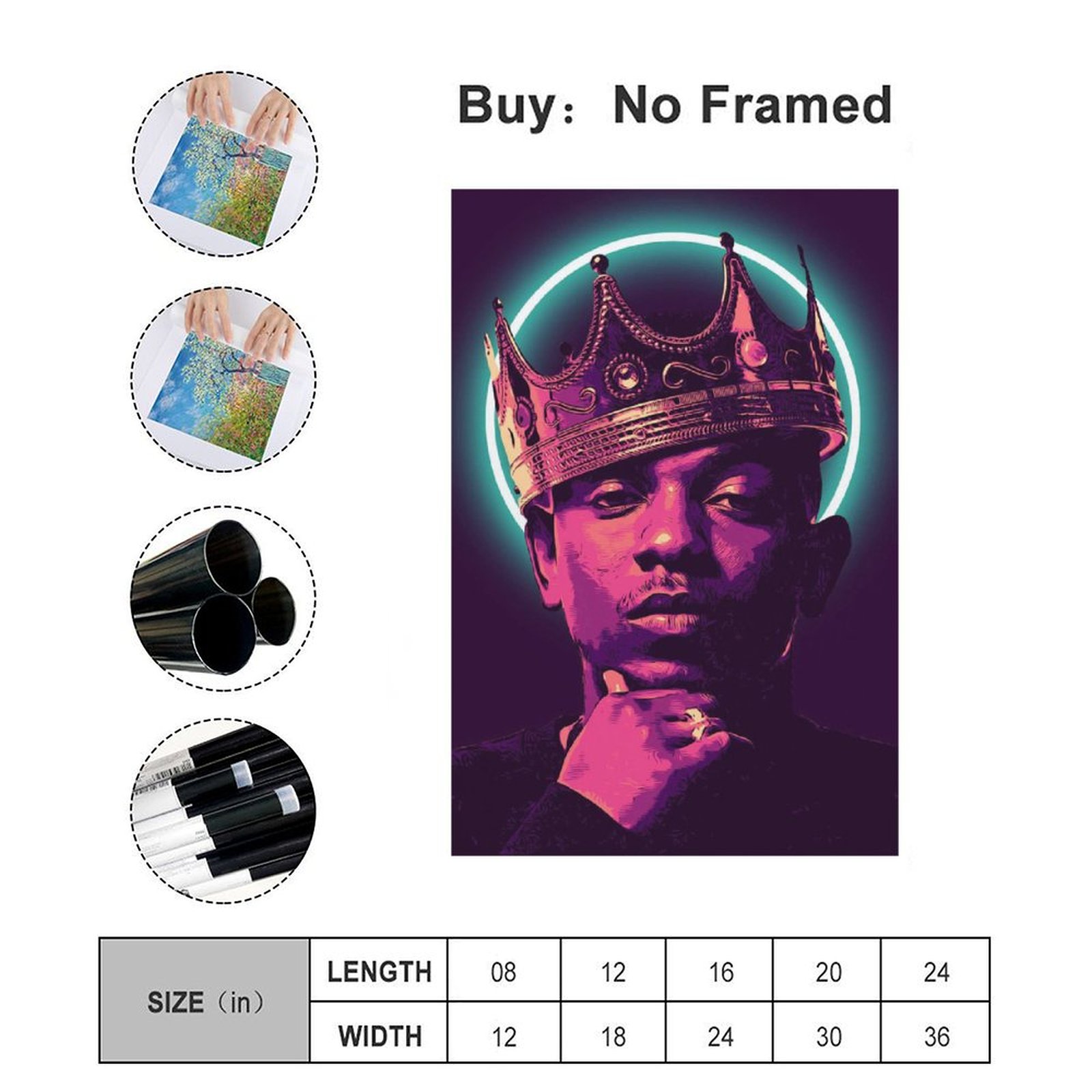 Wall Art Painting RAPPER Kendrick Lamar HIP HOP Canvas Prints Wall Painting Home Decor Luxury Decor Print Picture Paintings for Living Room Unframe