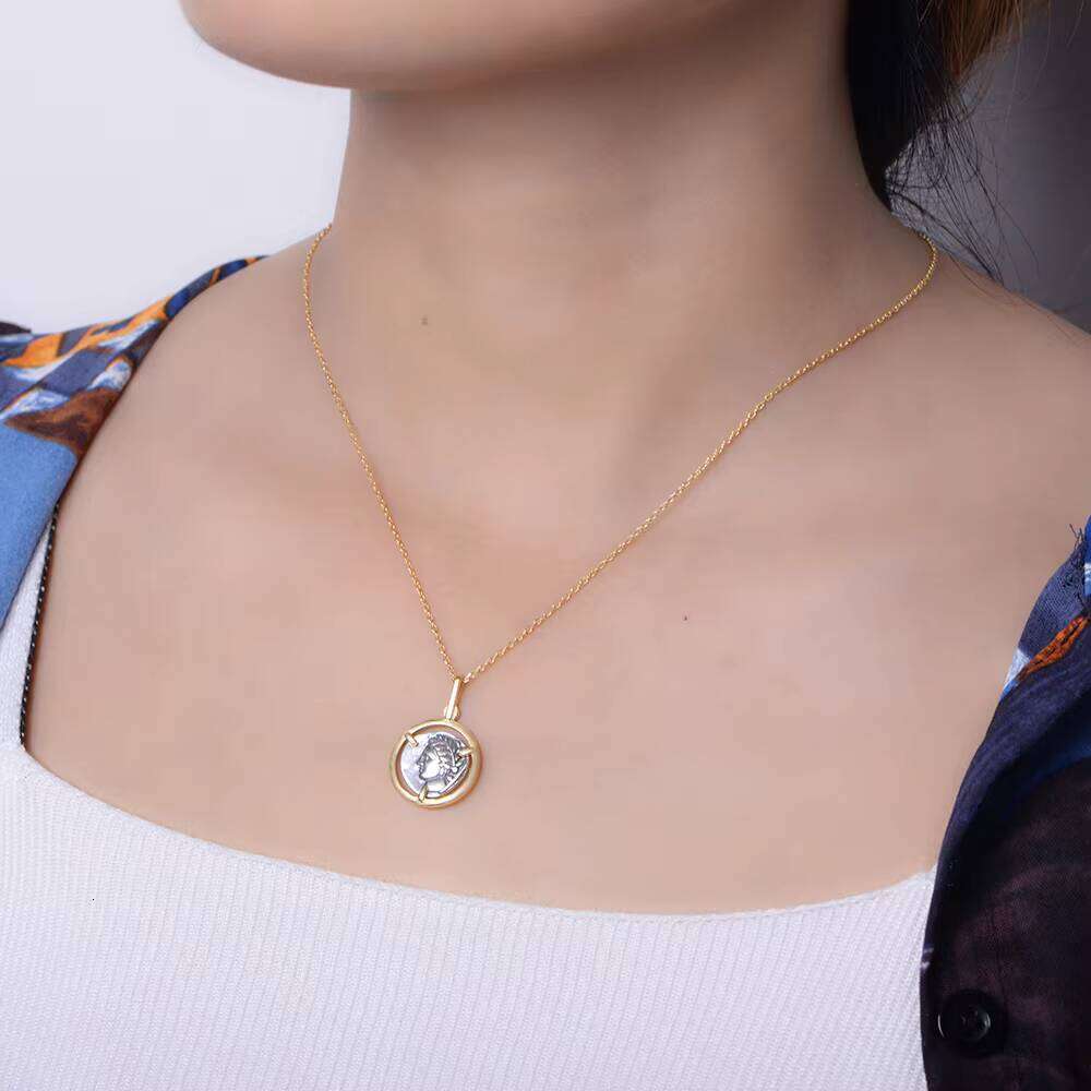 Peishang Brand Sterling Sier Fashion Women's Jewelry Gold Coin Pendant Necklace