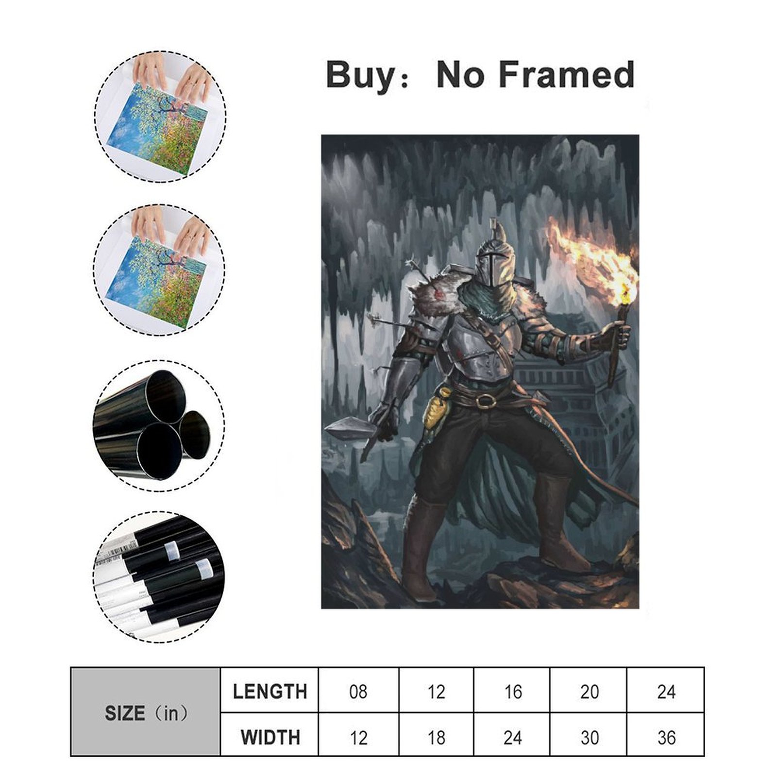 Wall Art Painting GAME Dark Souls Canvas Prints Wall Painting Wall Art Decor Print Picture Paintings for Living Room Home Decor Luxury Unframe