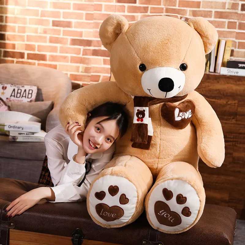 New Quality 4 Colors Teddy Bear With Scarf Stuffed Animals Bear Plush Toys Doll Pillow Kids Lovers Birthday Baby Gift R250529