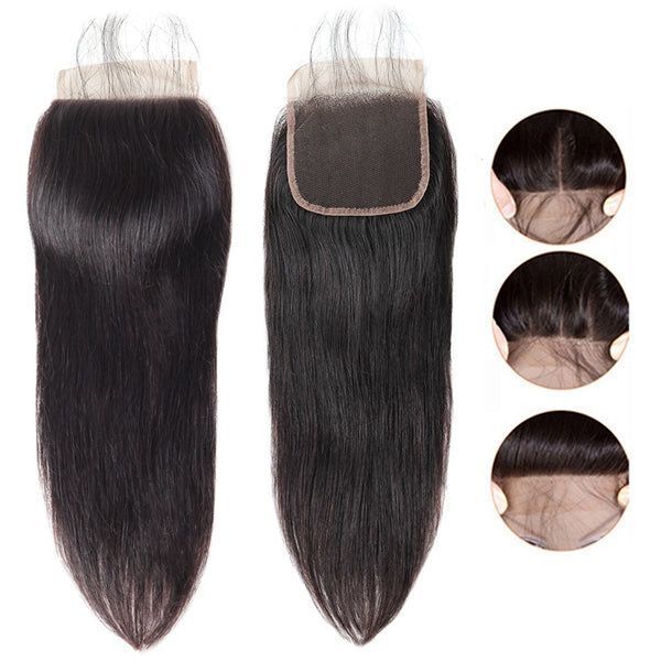 Transparent 5by5 Lace Human Hair Frontal Closure Big Lace