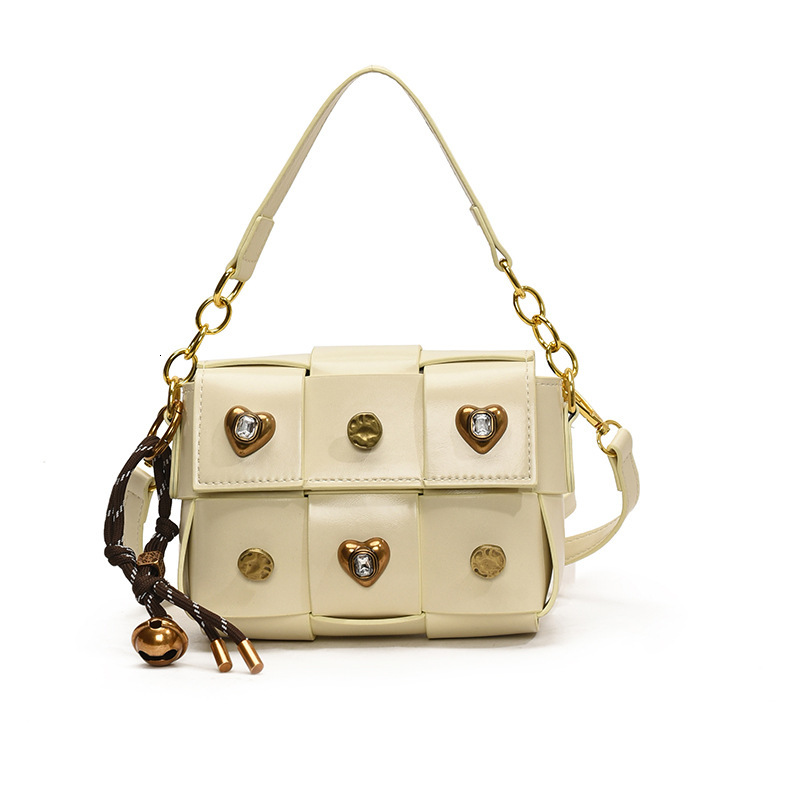 Free Shipping Designer Bag Bags This Year's Trend 2025 New Korean Fashion Patchwork Shoulder Bag Women's Crossbody Studded Small Square Bag 