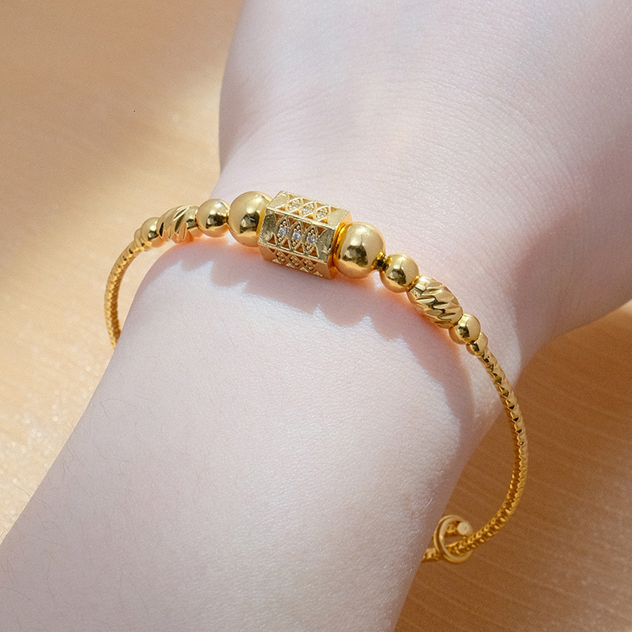 Wando 4pcs/lot Baby Bangles Gold Color Ethiopian Kids Exquisite Bracelet/Bangle Trendy African Arab Ramadan children's Jewelry CX200731