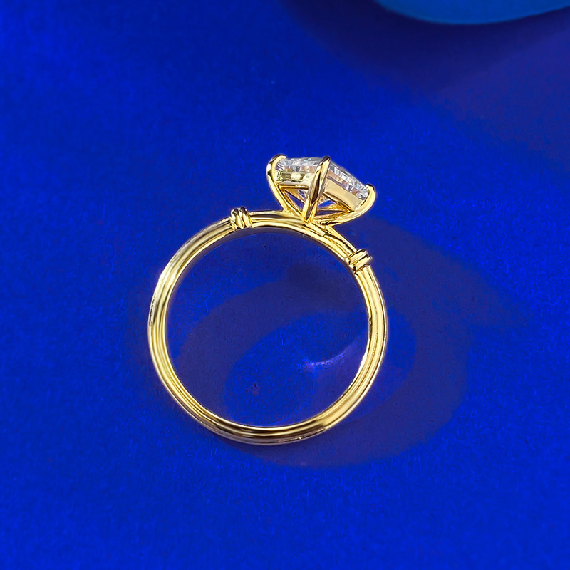 Ins Top Sell Wedding Rings Designer Solitaire Princess White Moissanite Diamond Luxury Jewelry Genuine 100% 925 Sterling Silver 18K Gold Lady Bridal R