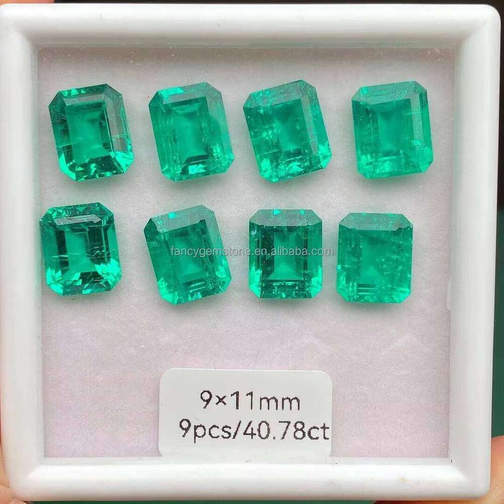 Wuzhou GRC Certificate Loose Original Pure Colombian Hydrothermal Laboratory Created Growing Green Jadeite
