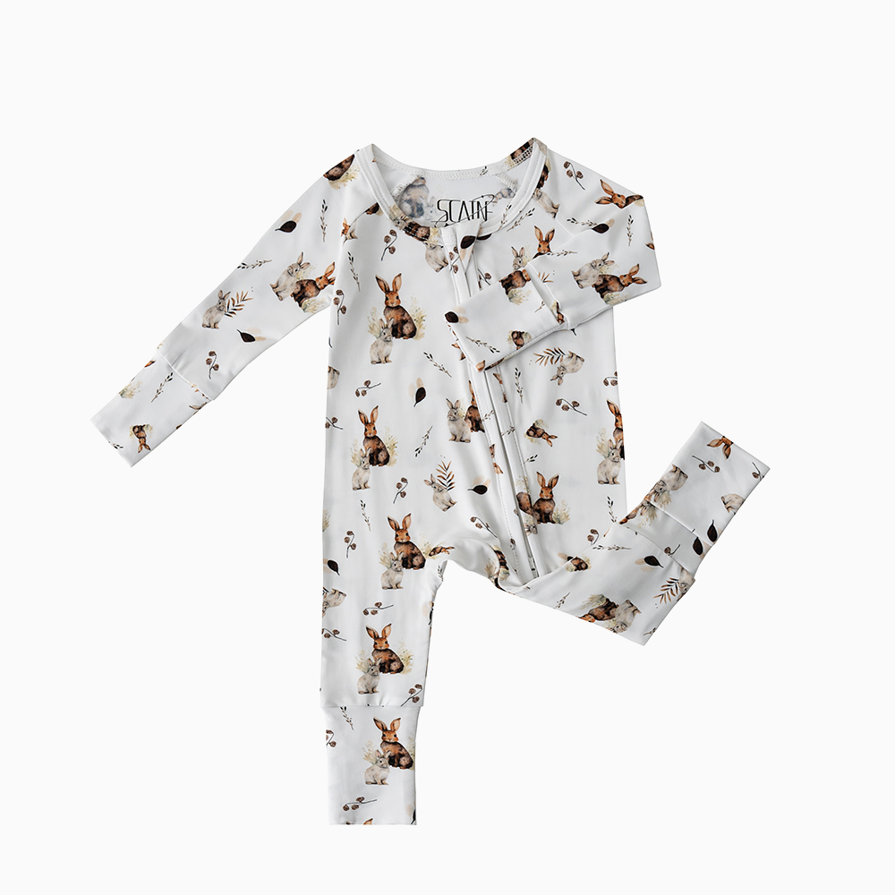 Fast shipping 1pc bamboo fiber baby tights soft knit pajamas with zipper closure summer assorted print baby onesies