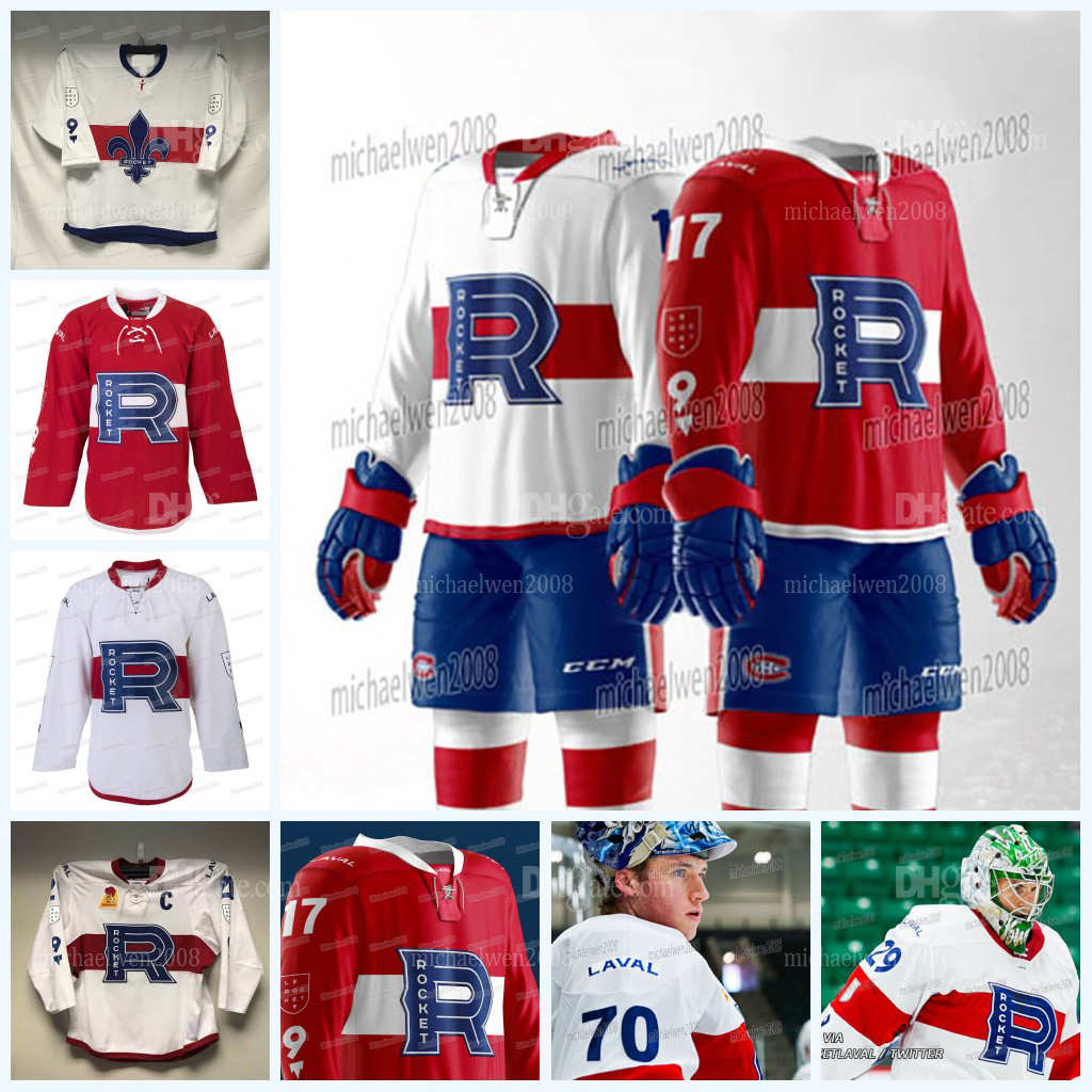 Custom Laval Rocket Hockey Jersey Tobie Bisson Gabriel Bourque Lukas Vejdemo Xavier