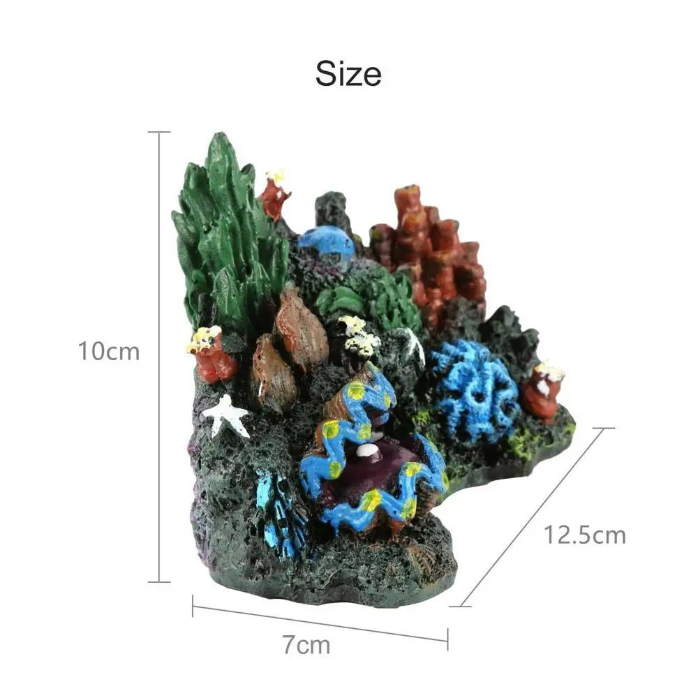 Fish Tank Ornament Simulated Coral Reef Island Resin Plant Mountain Aquarium Decoration Home Landscaping Background Decor 250528