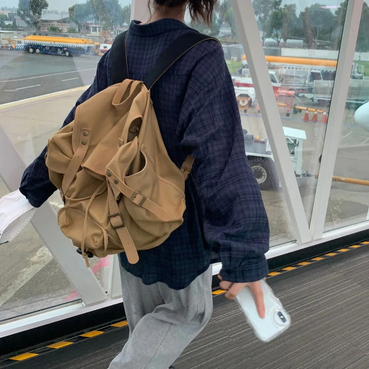 Retro Plaid Shirts For Women Spring Korean Womens Long Sleeve Loose Shirt Female Street Casual Oversized Button Top 250527