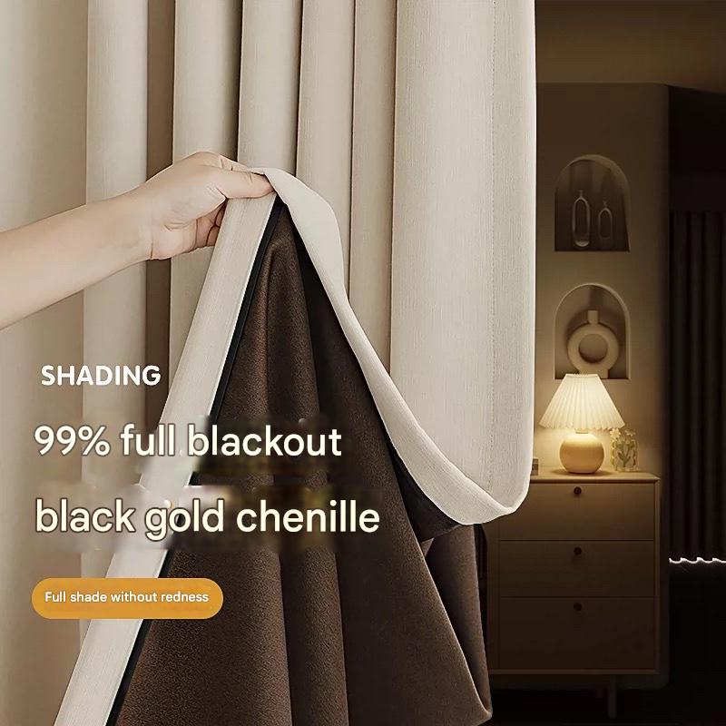 B350 new French cream snow Neil sunscreen insulation thick curtain blackout bedroom living room bay window whole house