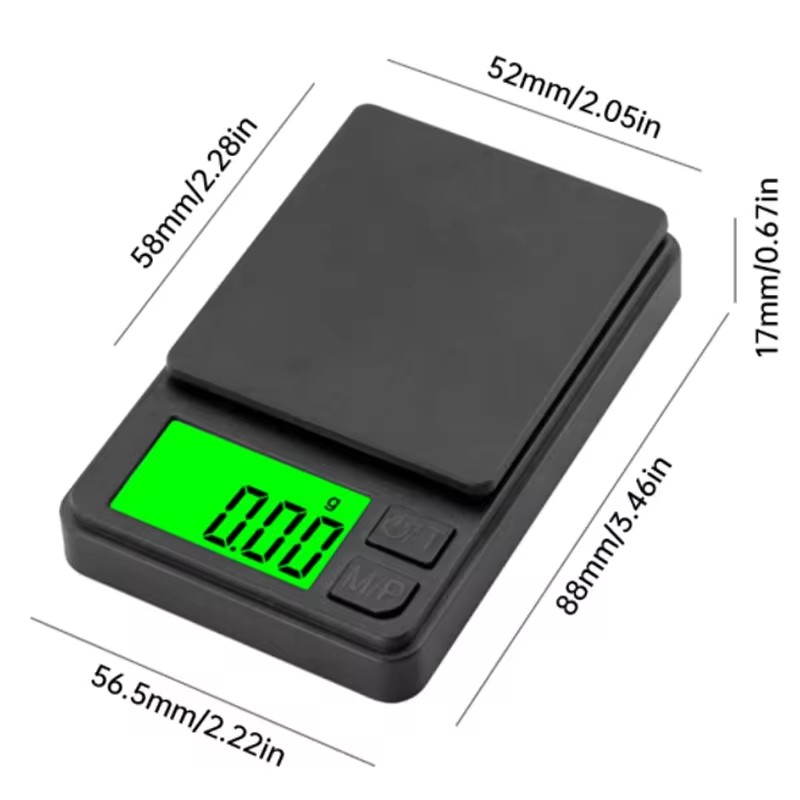 Precision Pocket Scale Mini Electronic Digital Gram Kitchen Balance Portable Scale With Backlit LCD Display 100g 200g 300g 500g/0.01g 500g/0.1g For Je