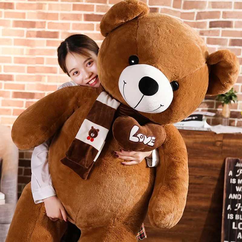 New Quality 4 Colors Teddy Bear With Scarf Stuffed Animals Bear Plush Toys Doll Pillow Kids Lovers Birthday Baby Gift R250529